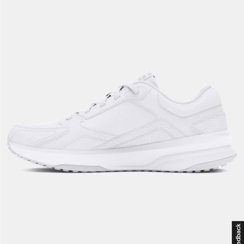 Extra wide!! 4E Under Armour Edge Lthr white Athletic Sneakers - Picture 2 of 14